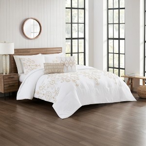 Modern Threads 5-Piece Sabrina Jacquard Microfiber Comforter Set - 1 of 4