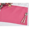Saro Lifestyle Rochester Collection Placemat with Hemstitched Border (Set of 12), 14"x20", Pink - 4 of 4