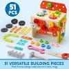 51PCS Kids Wooden Educational Tool Set for Boys Girls, Montessori Toys for 3 4 5 6 Year Old, Learning Construction Toys, Christmas Birthday Gift - 4 of 4