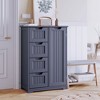 LunaLulinlk 33'' Small Kitchen Pantry Cabinet with 3 Shelves and 1 Door for Kitchen Dining Room and Bathroom, Dark Brown - 3 of 4