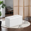 30" Storage Ottoman Bench, Ottoman with Storage, Leather Storage Bench, Hold up to 660lb for Living Room - 4 of 4