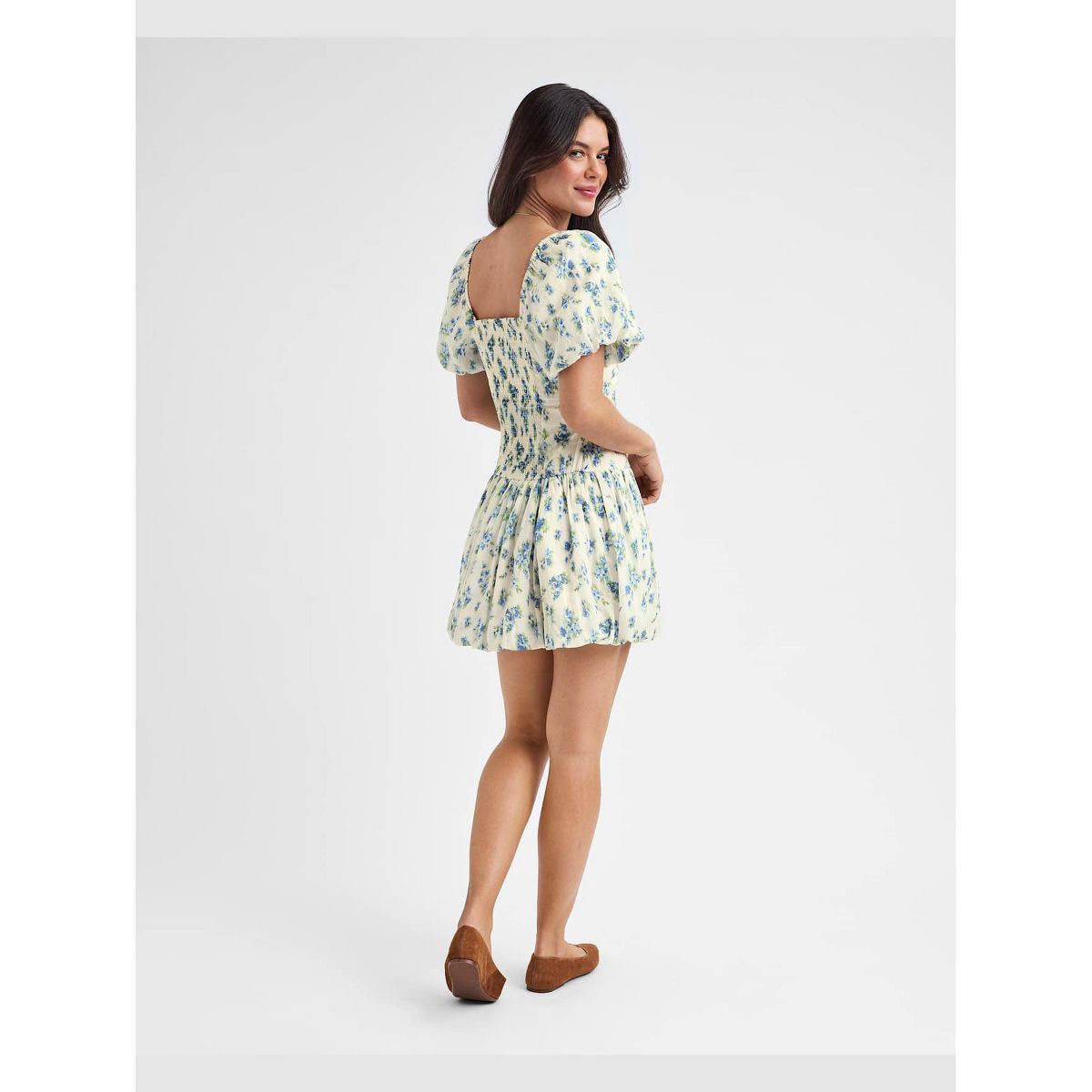 The Children's Place Womens Mommy And Me Short Sleeve Floral Textured Mini Bubble Dress - thumbnail 3
