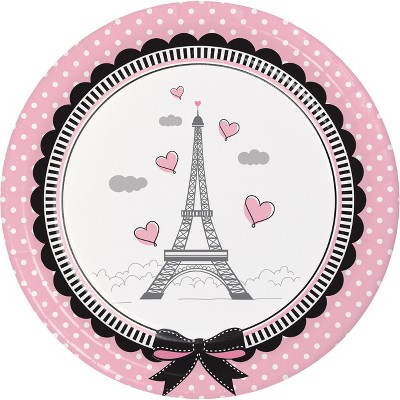 24ct Party in Paris Dessert Plates Pink