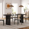 PexFix 67" Oval Dining Table for 4-6 with Arc-Shaped Edge Top and Rattan Woven Base Modern Farmhouse Kitchen Table for Living Room Dining Room Black - 3 of 4