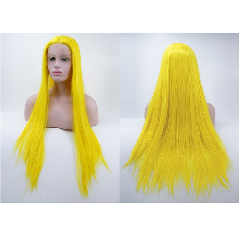 Unique Bargains Long Straight Hair Lace Front Wigs for Women with Wig Cap 24" 1PC, 3 of 6