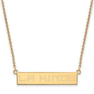 Black Bow Jewelry 14k Yellow Gold Plated Sterling Silver Los Angeles Kings NHL Necklace 18 Inch - 1 of 4