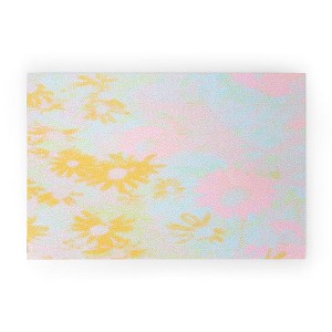 SunshineCanteen gentle flowers Looped Vinyl Welcome Mat - Society6 - 1 of 4