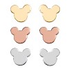 Disney Mickey Mouse Silver Plated Stud Earrings Set, Tri-color - 3 Pairs - 3 of 4