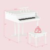 Costway 30 Key Classical Kids Piano Wooden Musical Instrument Toy w/ Stand & Stool White - 3 of 4