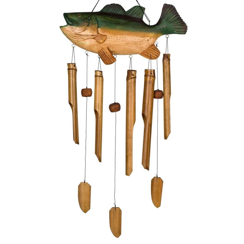 Woodstock Windchimes Animal Chimes Bass Fish, Wind Chimes For Outside, Wind Chimes For Garden, Patio, and Outdoor Décor, 35"L, 4 of 8