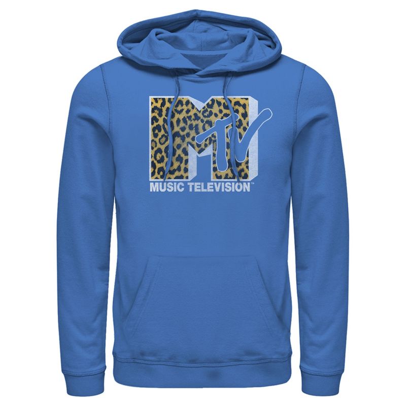 Men's MTV Cheetah Print Logo Pull Over Hoodie, 1 of 5