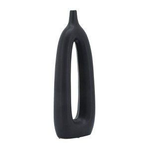 Sagebrook Home Ceramic Vase - Contemporary Abstract Cut-Out Vase Narrow - 1 of 4
