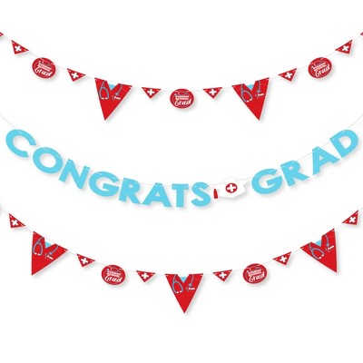 Big Dot of Happiness Nurse Graduation - Graduation Party Letter Banner Decoration - 36 Banner Cutouts and Congrats Grad Banner Letters