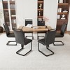 7-Piece Extendable Dining Set with Rectangle Kitchen Table and 6 PU Armless Chairs - 2 of 4