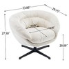 Kumasinova Ergonomic Office Chair, Modern 360° Swivel Club Chair/Accent Chair with Removable Cushion, Round Home Office Desk Chair, Black Metal Base - 3 of 4