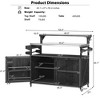 Kumasinova 53.3" Outdoor Kitchen Island on Wheels,Grill Cart with Raised Shelf&Stainless Steel Top,Rolling Cart with Internal Storage Rack for Patio - 2 of 4