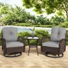FURNIinspire Patio Seating Sets 3 Pieces Outdoor Rocking Swivel Chair Set, Patio Rocking Chair With Cushion And Coffee Table, Gray, 25“*29”*34“ - 2 of 4