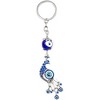 Juvale 6 Pack Hamsa Evil Eye Amulet Décor Keychains with Key Rings for Good Luck, Dark Blue - 3 of 4