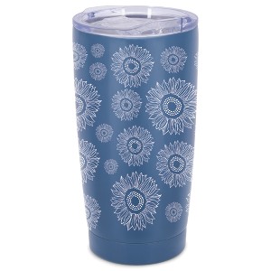 Elanze Designs Sunflower Flower Garden Wrap-Around Design 20 Ounce Stainless Steel On-The-Go Coffee Mug, Thermal Travel Tumbler with Leak Resistant - 1 of 4