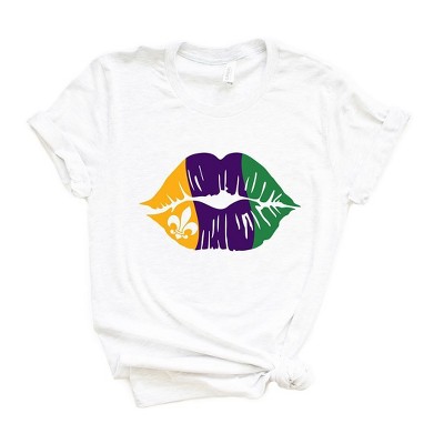 Simply Sage Market Women's Mardi Gras Lips Short Sleeve Graphic Tee