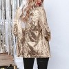 Women's Sequin Jacket Glitter Sparkle Open Front Casual Long Sleeve Blazer Coat Party Casual Cardigan,M,Gold - 2 of 3