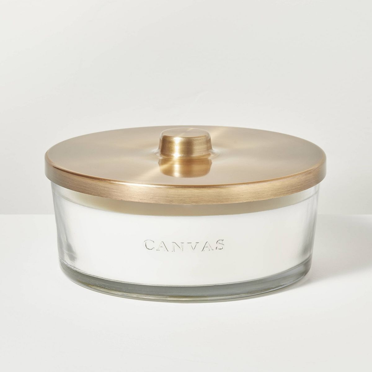 5-Wick Clear Glass Canvas Knob-Lid Jar Candle 28oz - Hearth & Hand™ with Magnolia: Modern Floral Citrus Scent