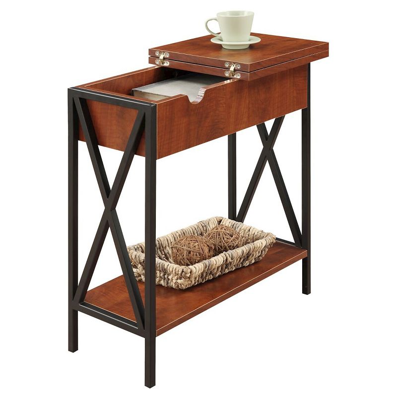 Tucson Flip Top End Table with Charging Station and Shelf - Breighton Home, 5 of 9