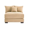 Vynxaria 28" Camel Corduroy Armless Sofa - Extra-Wide Thick Armrests, Oversized Deep Seating, Modular Design, Movable Ottoman, with Pillows - 2 of 4