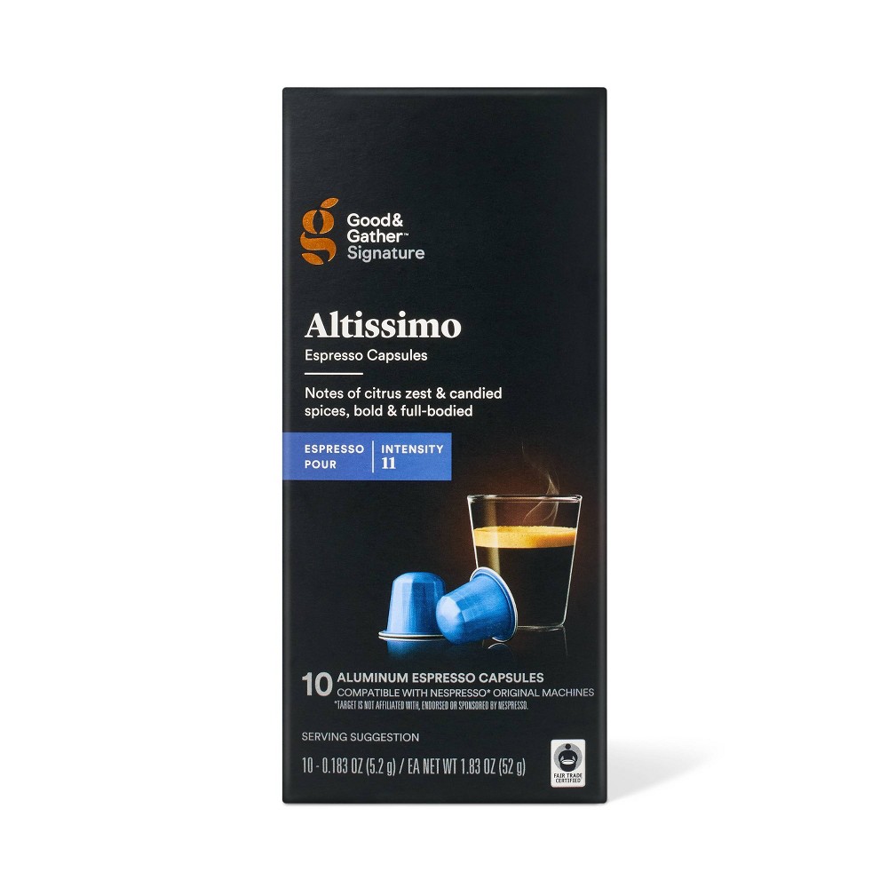 Photos - Coffee Signature Intenso Espresso Altissimo Pods Espresso Roast  - 10ct - G