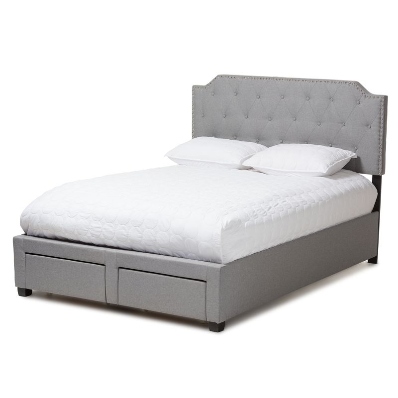 Queen Aubrianne Modern and Contemporary Fabric Upholstered Storage Bed Gray - Baxton Studio, 1 of 15