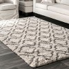 Nuloom Burma Moroccan 4x6 Shag Indoor Area Rug for Living Room Bedroom Dining Room Nursery, Ivory/Tan - 2 of 4