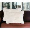 HomeRoots Set of Two 12" X 20" Off White Faux Fur Throw Pillow - 2 of 4
