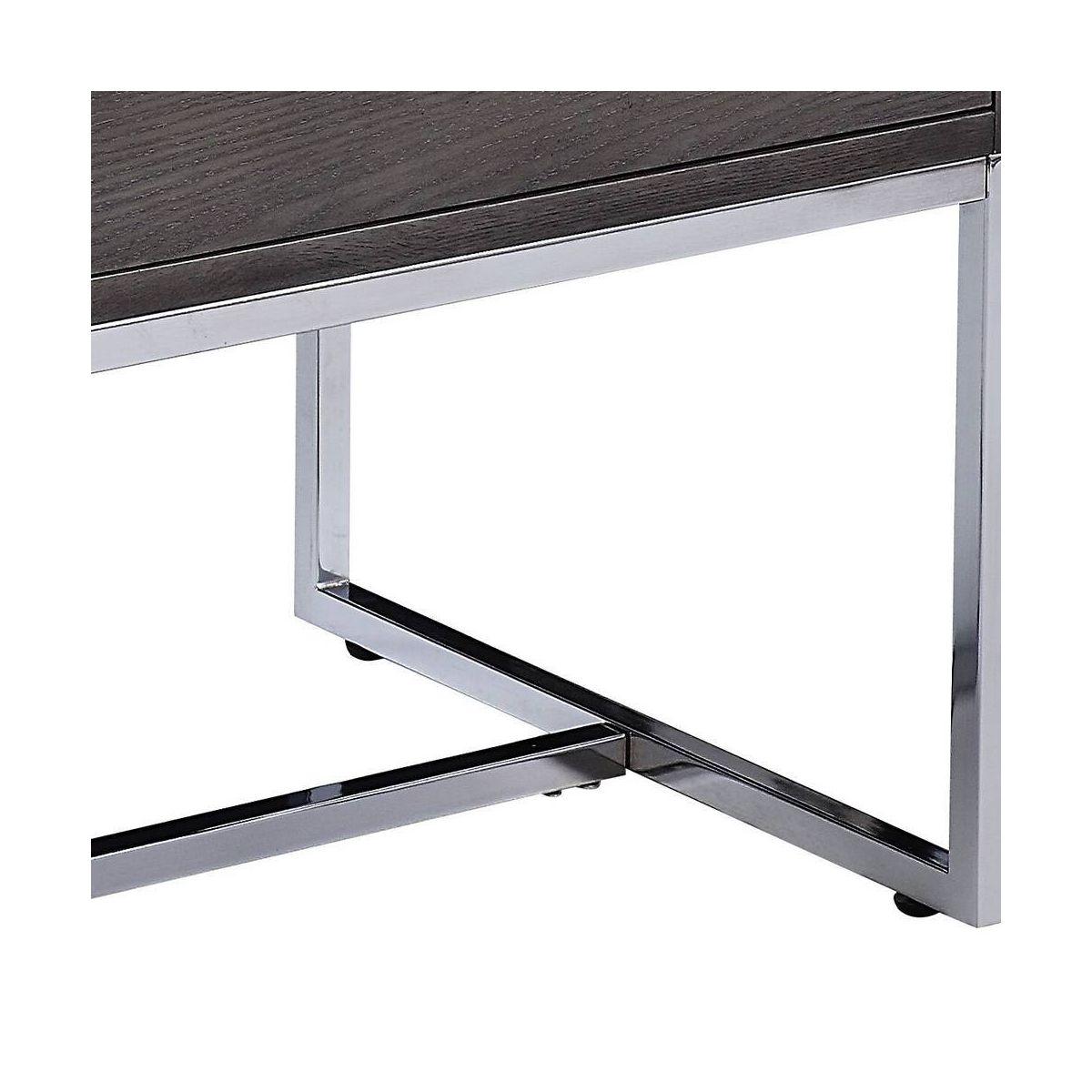 Acme Furniture Iban Accent Table Gray Oak/Chrome Finish - thumbnail 5