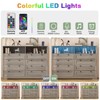 Jojoka 55" Wide 8 Drawers Wooden Dressers for Bedroom, Large Modern Wood Dressers with Led Lights and Charging Station for Living Room, Hallway - 4 of 4