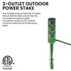 GoGreen Power (GG-36004) 16/3 SJTW 3-Outlet Outdoor Power Stake, Extension Cord for Garden Decorations with Garden Spikes, 18 Ft - 3 of 4