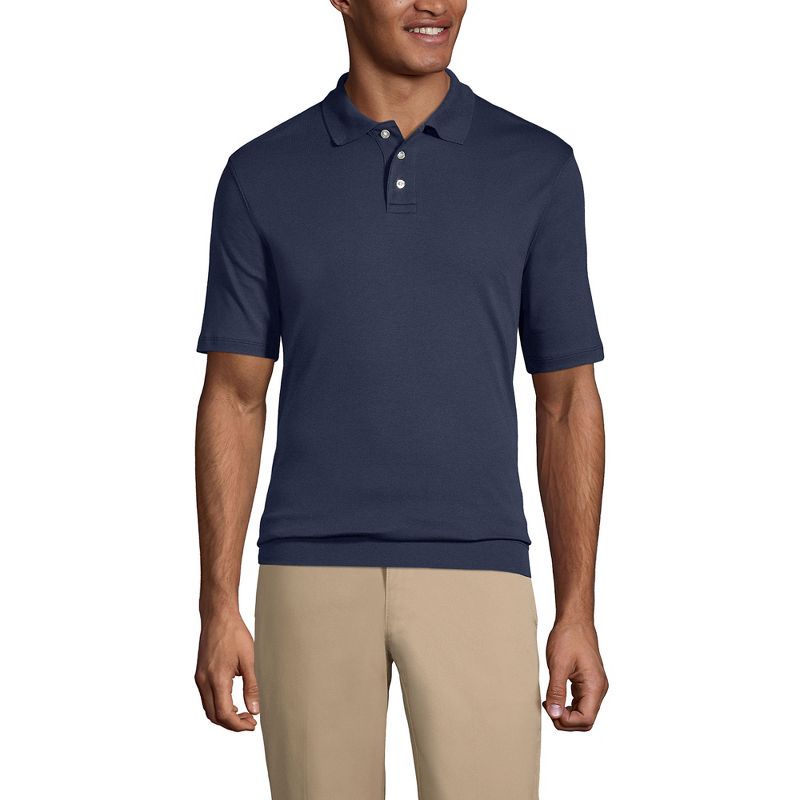 Lands' End School Uniform Men's Short Sleeve Banded Bottom Polo Shirt, 2 of 4