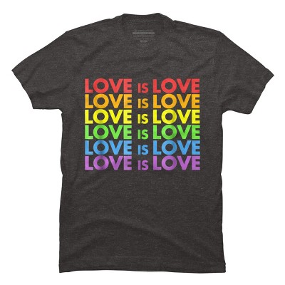 Adult Design By Humans Pride Love is Love By Luckyst T-Shirt - Charcoal Heather - 4X Large