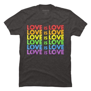 Adult Design By Humans Pride Love is Love By Luckyst T-Shirt - Charcoal Heather - 5X Large - 1 of 2