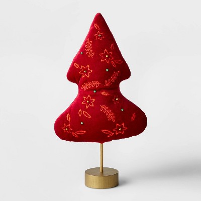 13" Decorative Fabric Christmas Tree Dark Red - Wondershop™