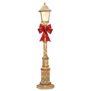 Puleo 84" Pre-Lit Outdoor Lamp Post with 150 Warm White LED Lights - 1 of 4