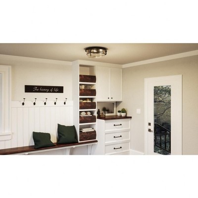 Palladian Bronze 14.75" Indoor/Outdoor Glass Bowl Flush Mount