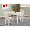 HomeStock 3-Piece Linen White Finish Rectangular Solid Wood Top with Butterfly Leaf Dining Table Set - 2 of 4