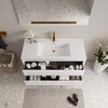Whisen Pre-Assembled Floating Wall-Mounted Bathroom Vanity with Stone Resin Sink, U-Shaped Storage Drawers - 3 of 4