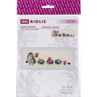 RIOLIS Counted Cross Stitch Kit 9.5"X3.25"-Hedgehogs (14 Count)