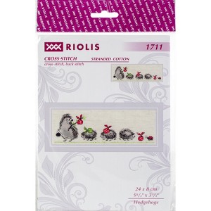 RIOLIS Counted Cross Stitch Kit 9.5"X3.25"-Hedgehogs - 1 of 2