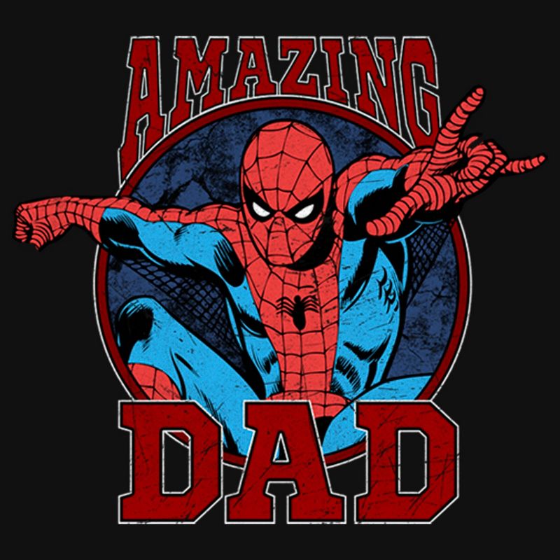Men's Marvel Spider-Man Amazing Dad Long Sleeve Shirt, 2 of 5