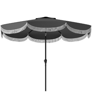9FT Patio Umbrella, UPF 30+ Outdoor Market Umbrella with Crank, 8 Ribs, Push Button Tilt, Vented Patio Table Umbrella for Deck Backyard Lawn - 1 of 4