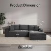 108" L-Shaped Corduroy Sectional Sofa - Plush Modular Couch with Left Chaise, No Assembly Required, Modern Lounge Sofa for Living Room - 3 of 4