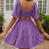 LEVEN SIXTEEN Crossover Waist Cut-Out Mini Summer Dress - 3 of 3