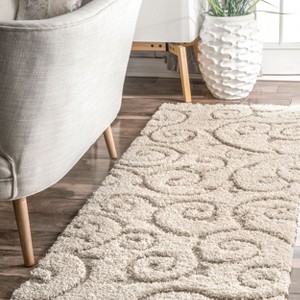 Nuloom Maisha Contemporary Shag Area Rug, Runner 2' 8" x 8', Beige - 1 of 4